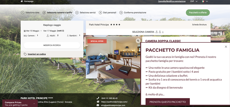 Personalizzare sito web hotel Offerte Nozio THN