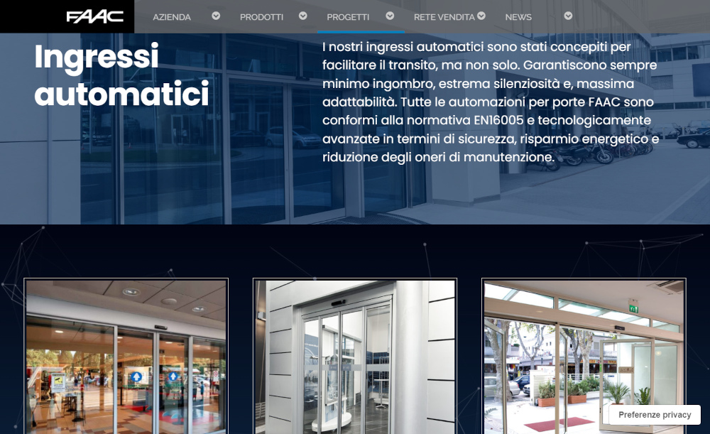 progettazione e realizzazione di ingressi automatici e sistemi di controllo degli accessi per hotel, ristoranti, b&b e strutture ricettive