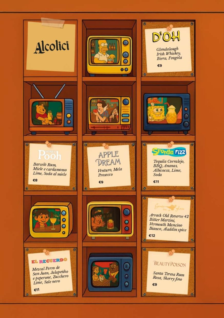 Originland, la drink list ispirata ai cartoni animati realizzata da Paolino Nigro