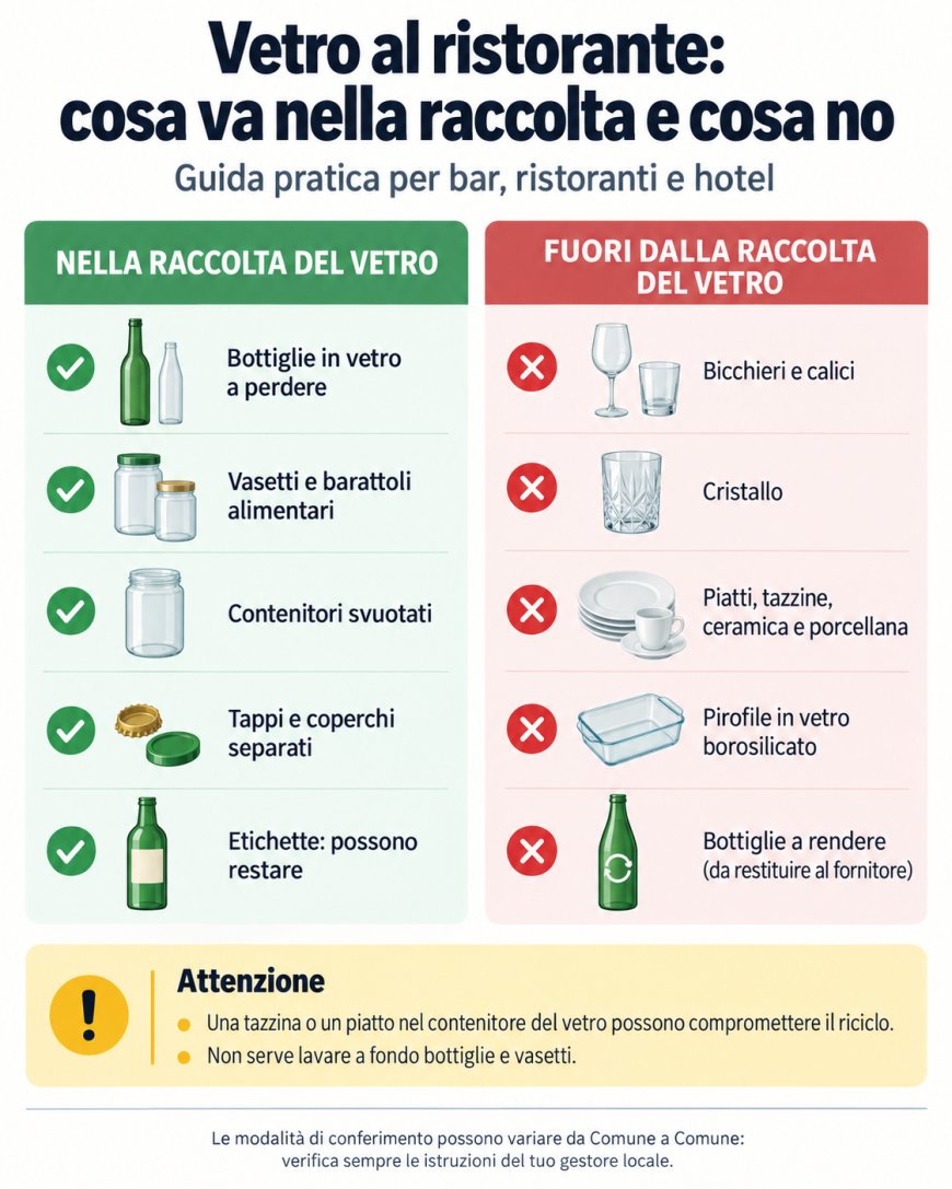 La campagna "Close the Glass Loop" e HOTREC promuovono corretta separazione vetro e ceramica nel settore Horeca.